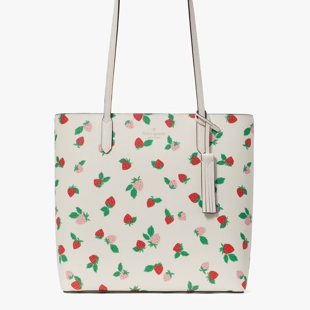 NWT💃Kate Spade Jana Tossed Strawberry Printed Tote - Picture 6 of 11